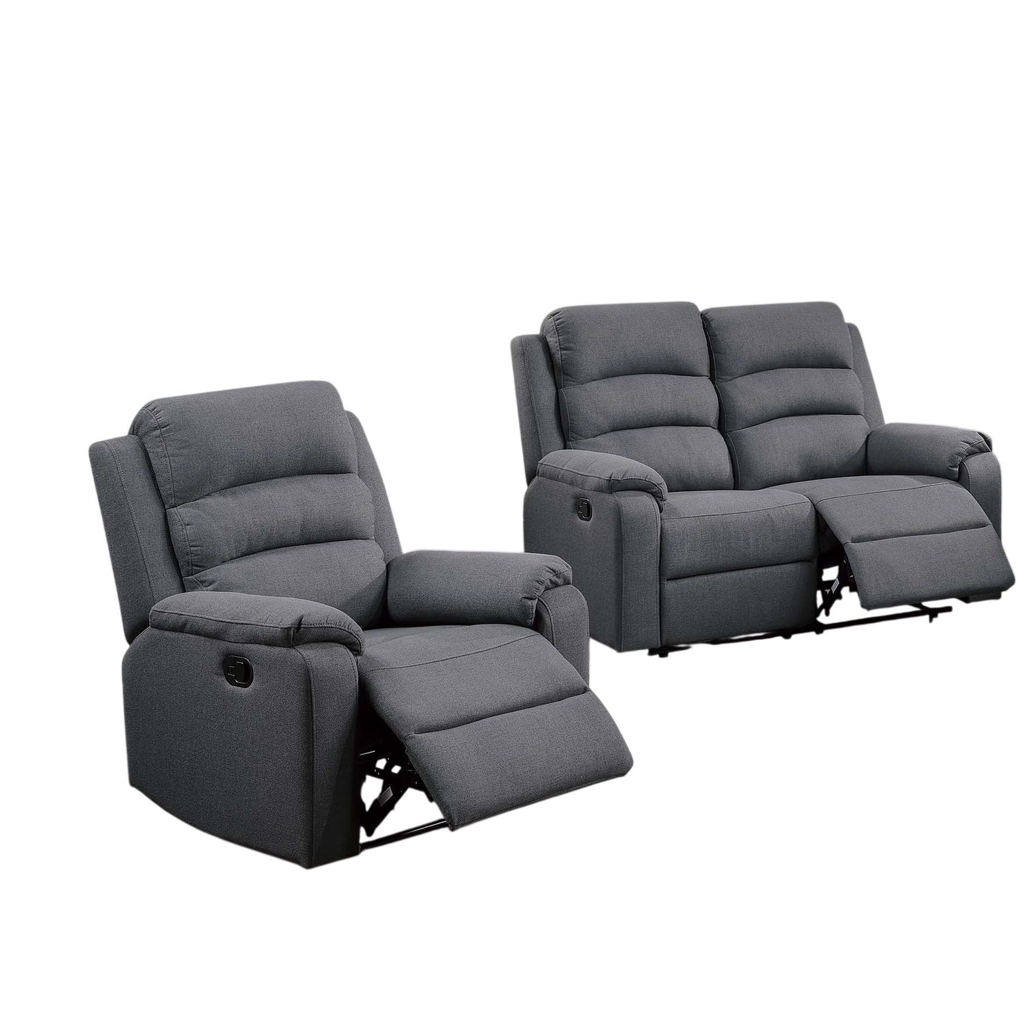 2 Piece Living Room Set With Manual Reclining Loveseat And Recliner
