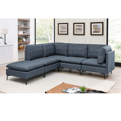 Upholstered Modular Sectional &amp; Tall Legs
