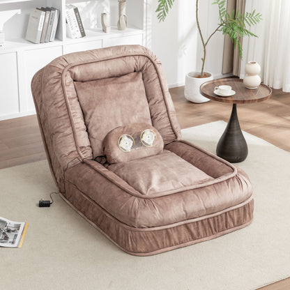 Upholstered Human Dog Bed And Pets, Bean Bag Floor Sofa With Massage Pillow, 5 Adjustable Positions &amp; 2 Soft Pillows