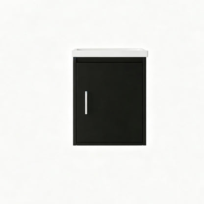 Floating Bathroom Vanity Combo, Wall Mounted Cabinet With Sink &amp; Soft Close Doors For Small Bathrooms