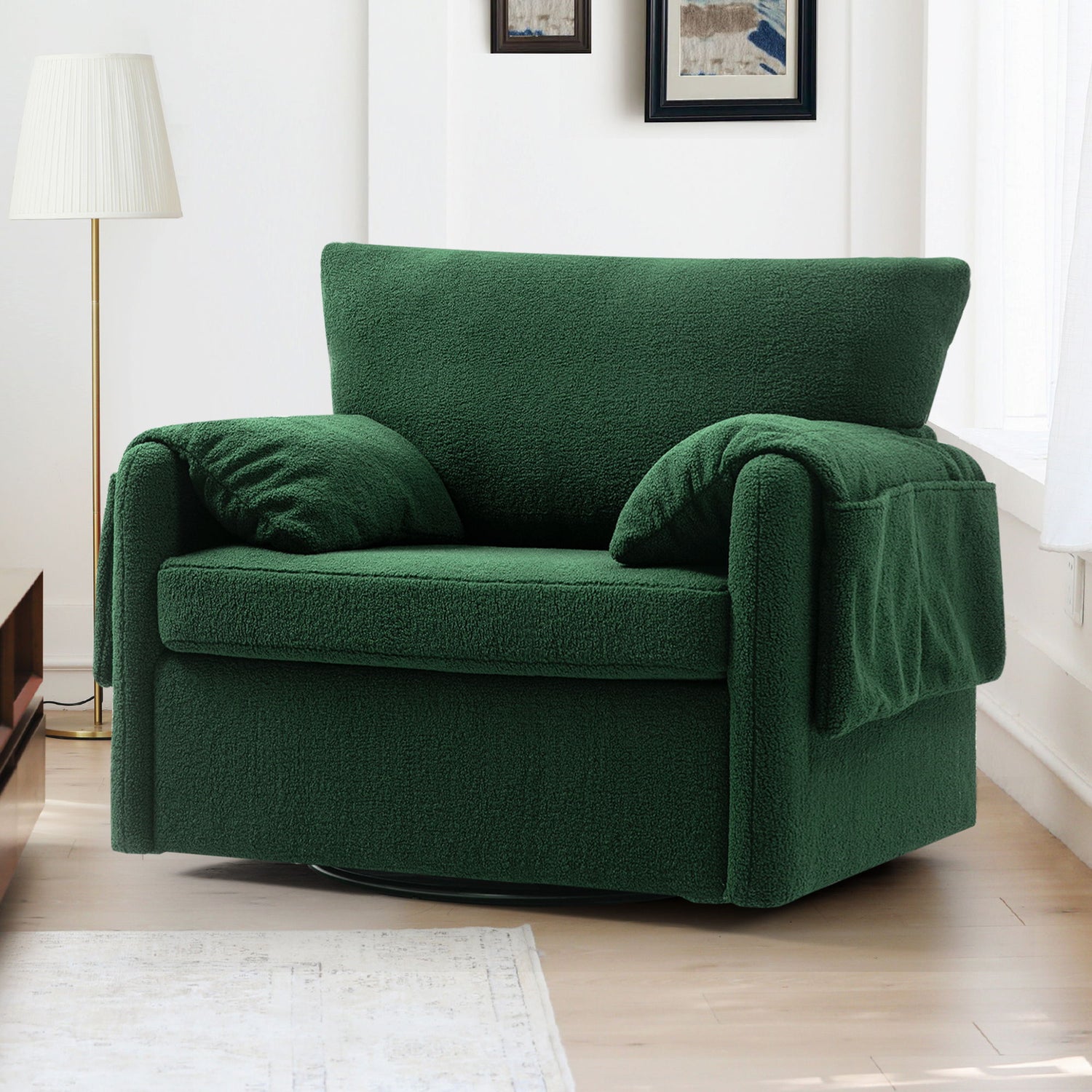 Oversized Swivel Armchair Modern Chair &amp; Single Sofa Lounge, Comfortable Seating For Living Room
