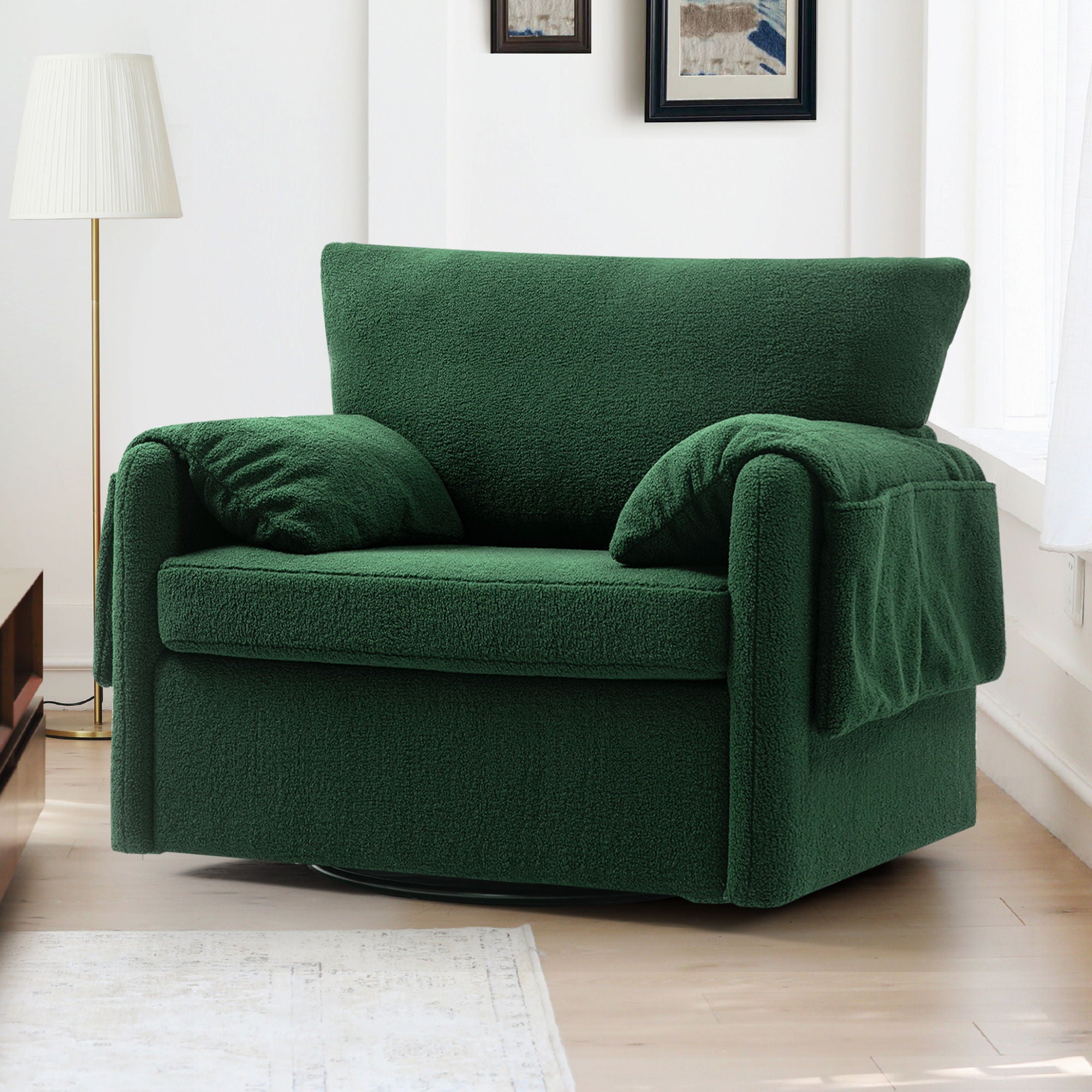 Oversized Swivel Armchair Modern Chair &amp; Single Sofa Lounge, Comfortable Seating For Living Room