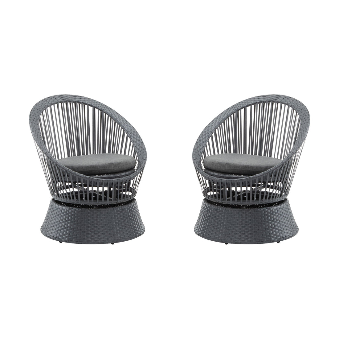 Modern Swivel Wicker Lounge Chair With Round Design