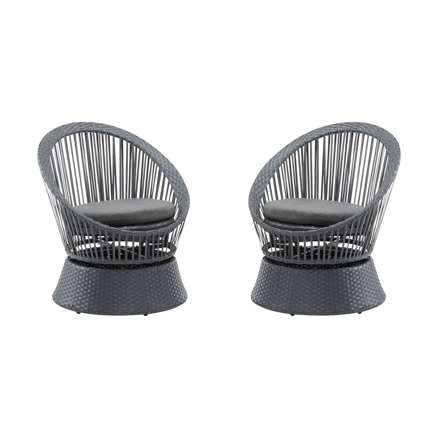 Modern Swivel Wicker Lounge Chair With Round Design