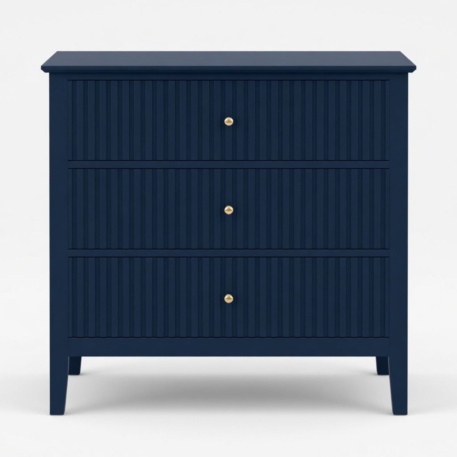 Fluted 3 Drawer Nightstand With Soft Close Slides