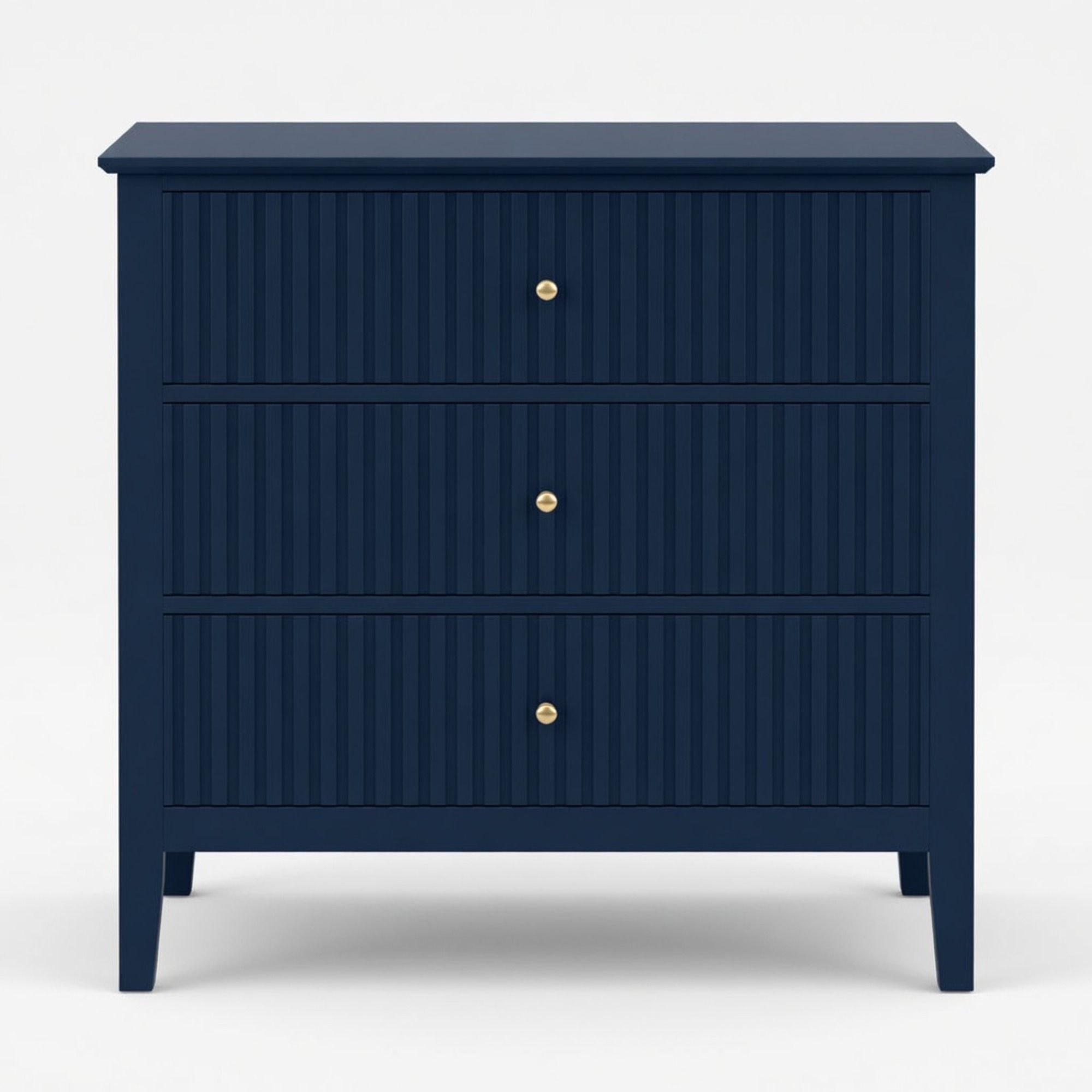 Fluted 3 Drawer Nightstand With Soft Close Slides