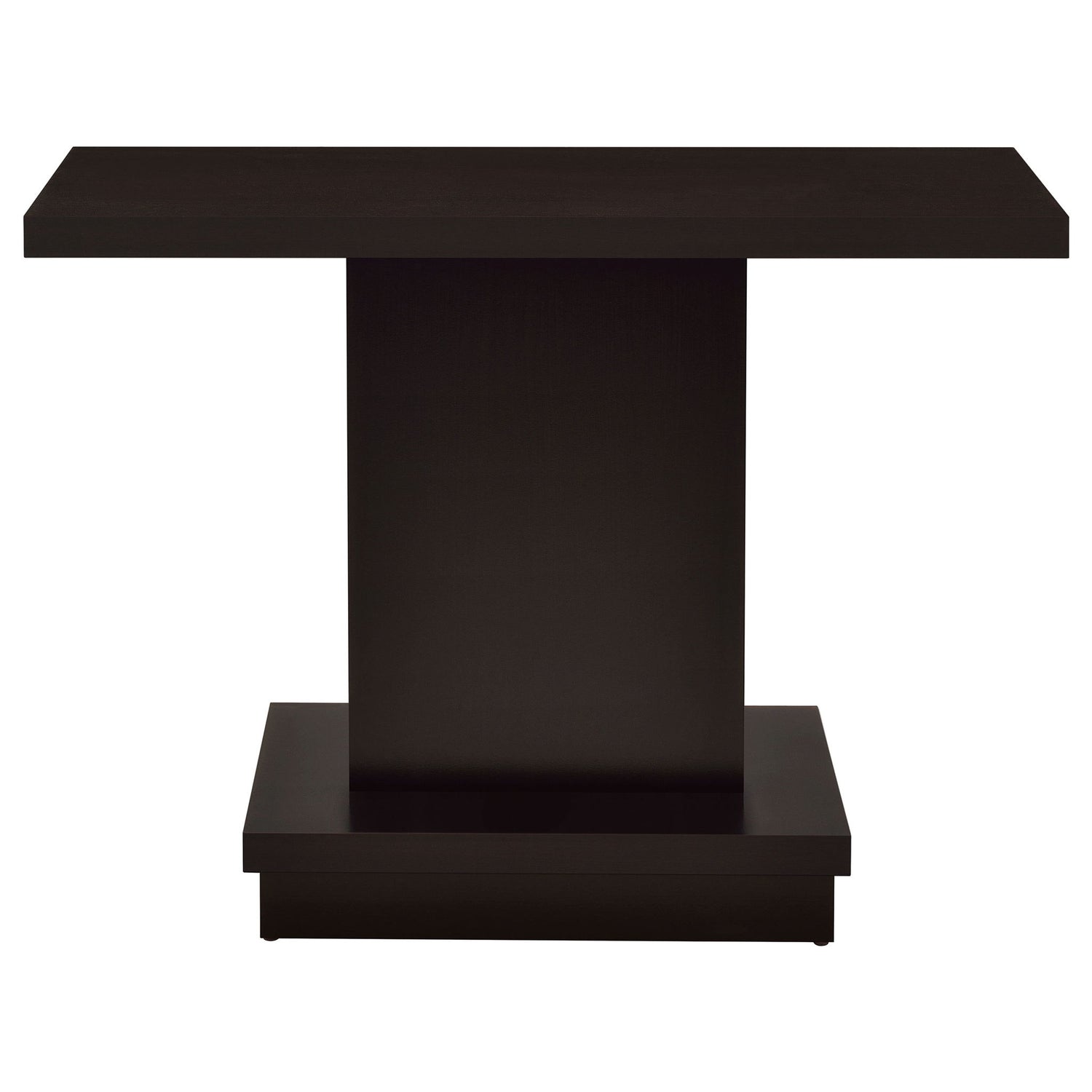 Fiona - Pedestal Console Table With Geometric Design - Cappuccino