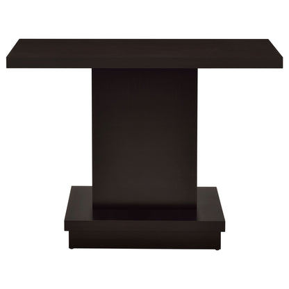 Fiona - Pedestal Console Table With Geometric Design - Cappuccino