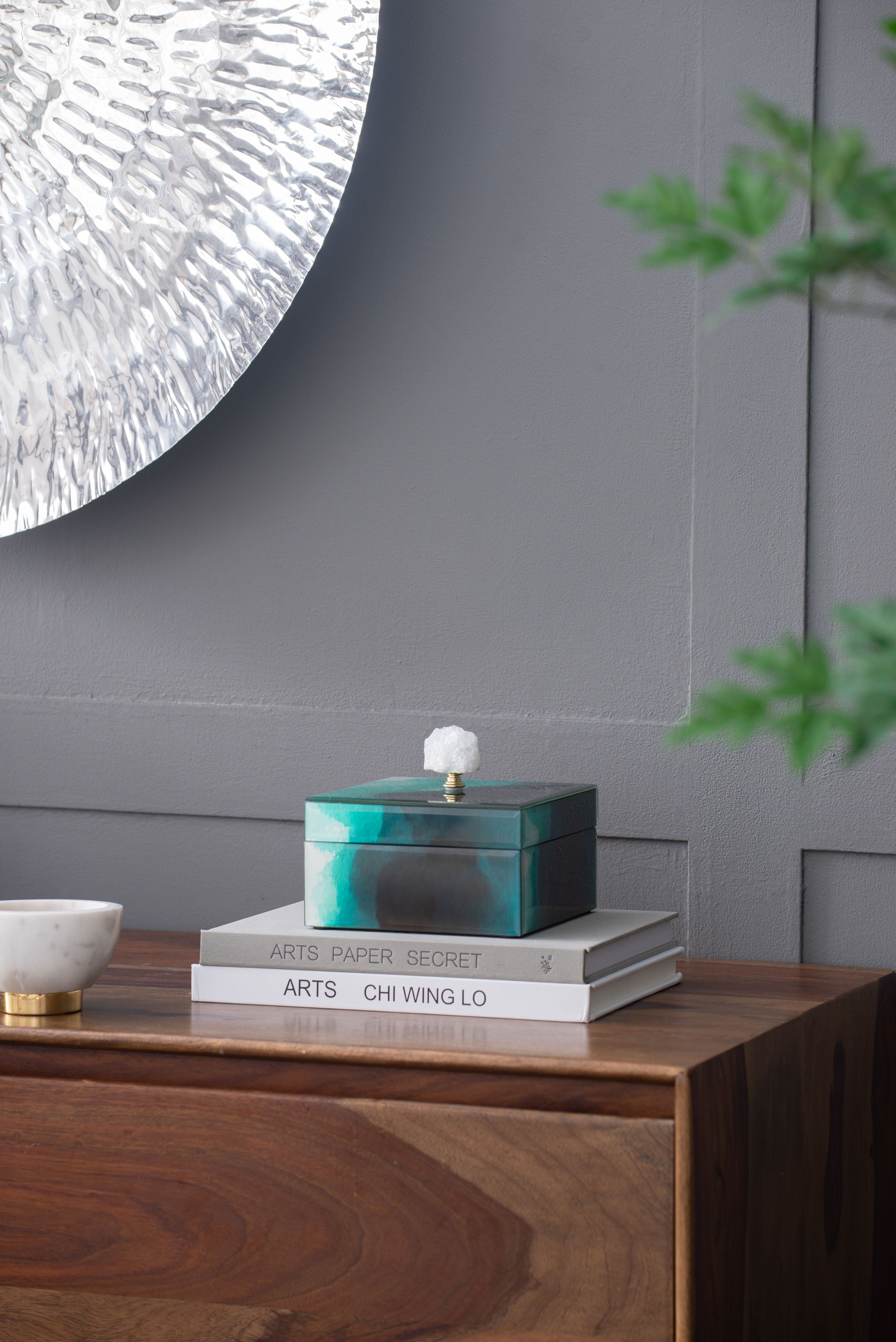 Bethany - Aqua Jewelry Box, Stackable Decorative Storage Boxes &amp; Lids