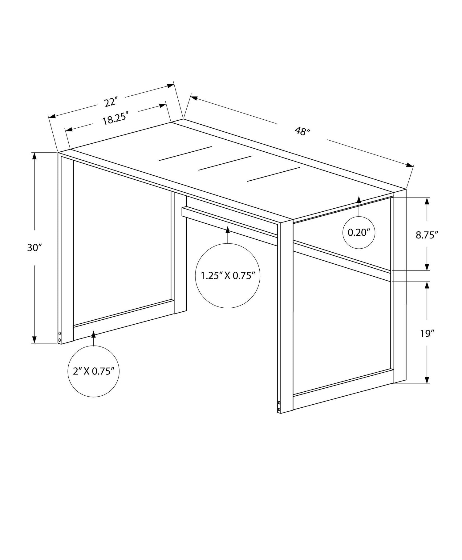 Computer Desk For Home Office, Laptop, Contemporary &amp; Modern