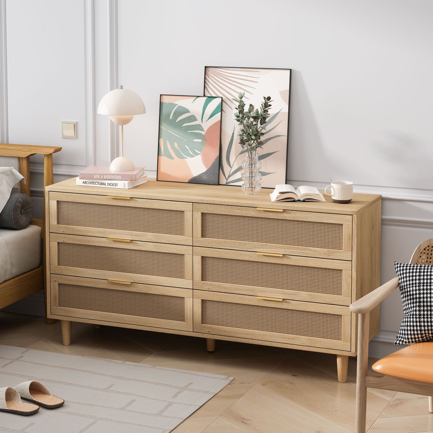 6 Drawer Storage Modern Cabinet For Bedroom