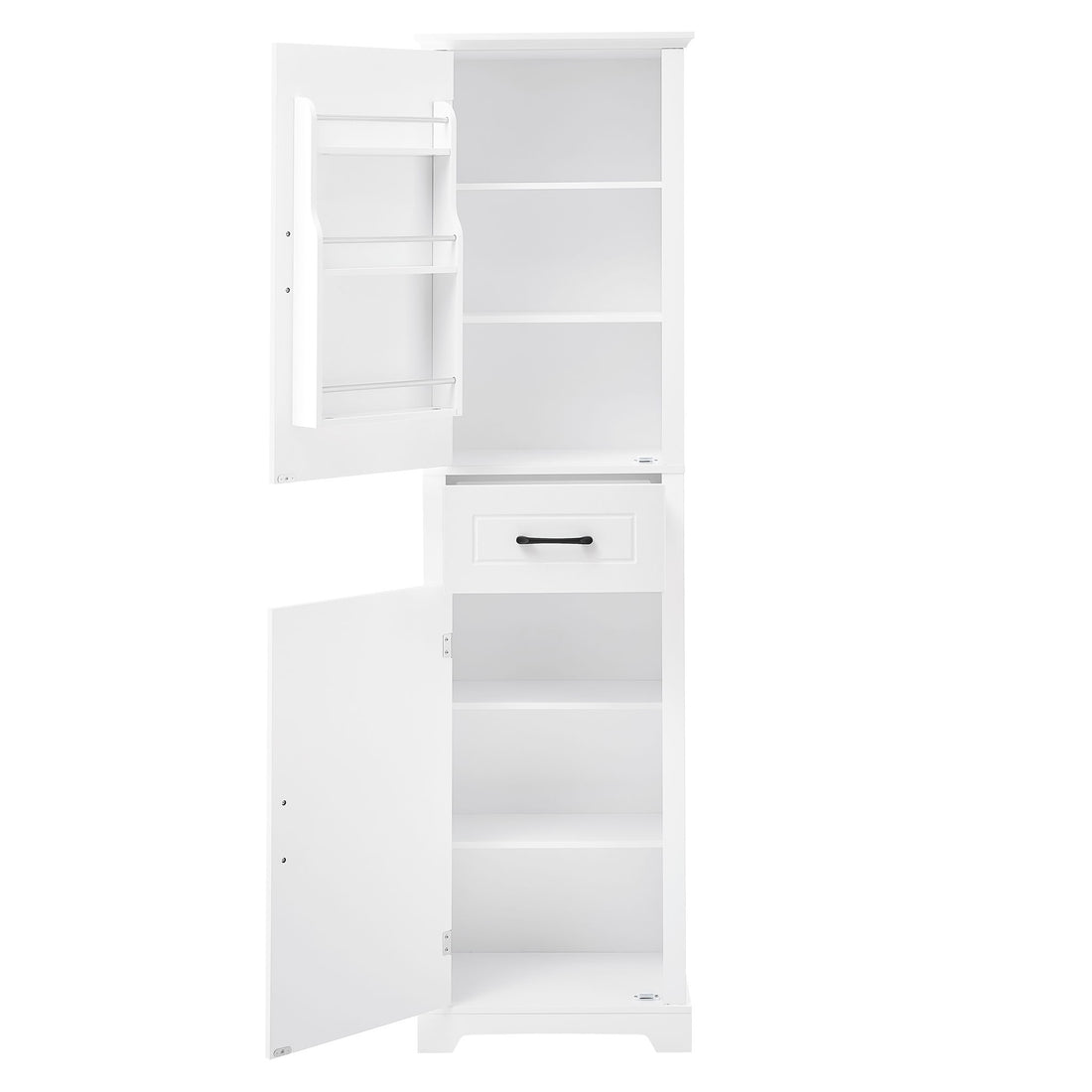 Tall Freestanding Bathroom Storage Cabinet With 2 Doors And Adjustable Shelves