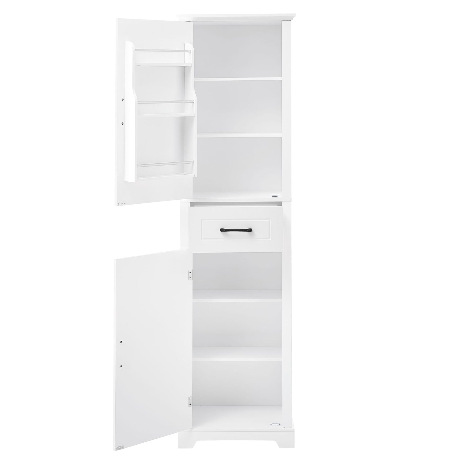 Tall Freestanding Bathroom Storage Cabinet With 2 Doors And Adjustable Shelves