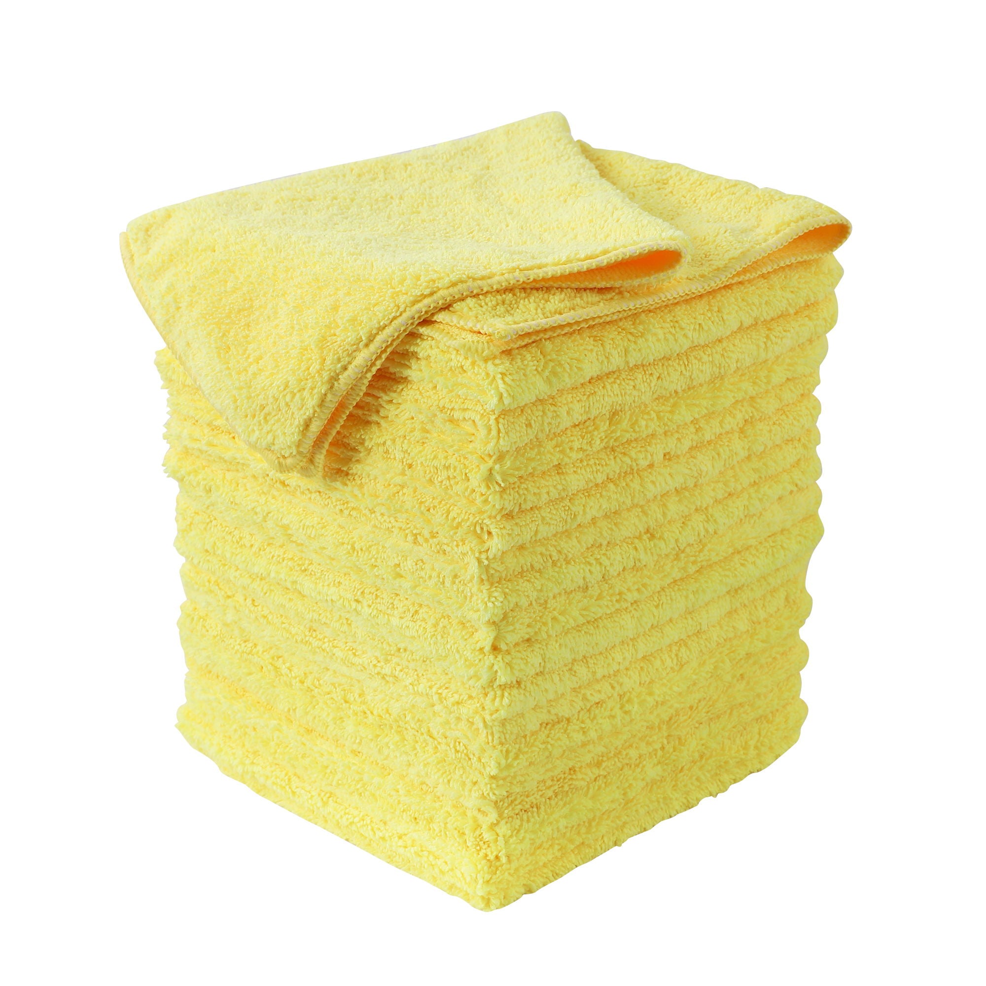 Multifunctional Microfiber Towel For Car Cleaning, Kitchen &amp; Glass Scrubbing - Yellow