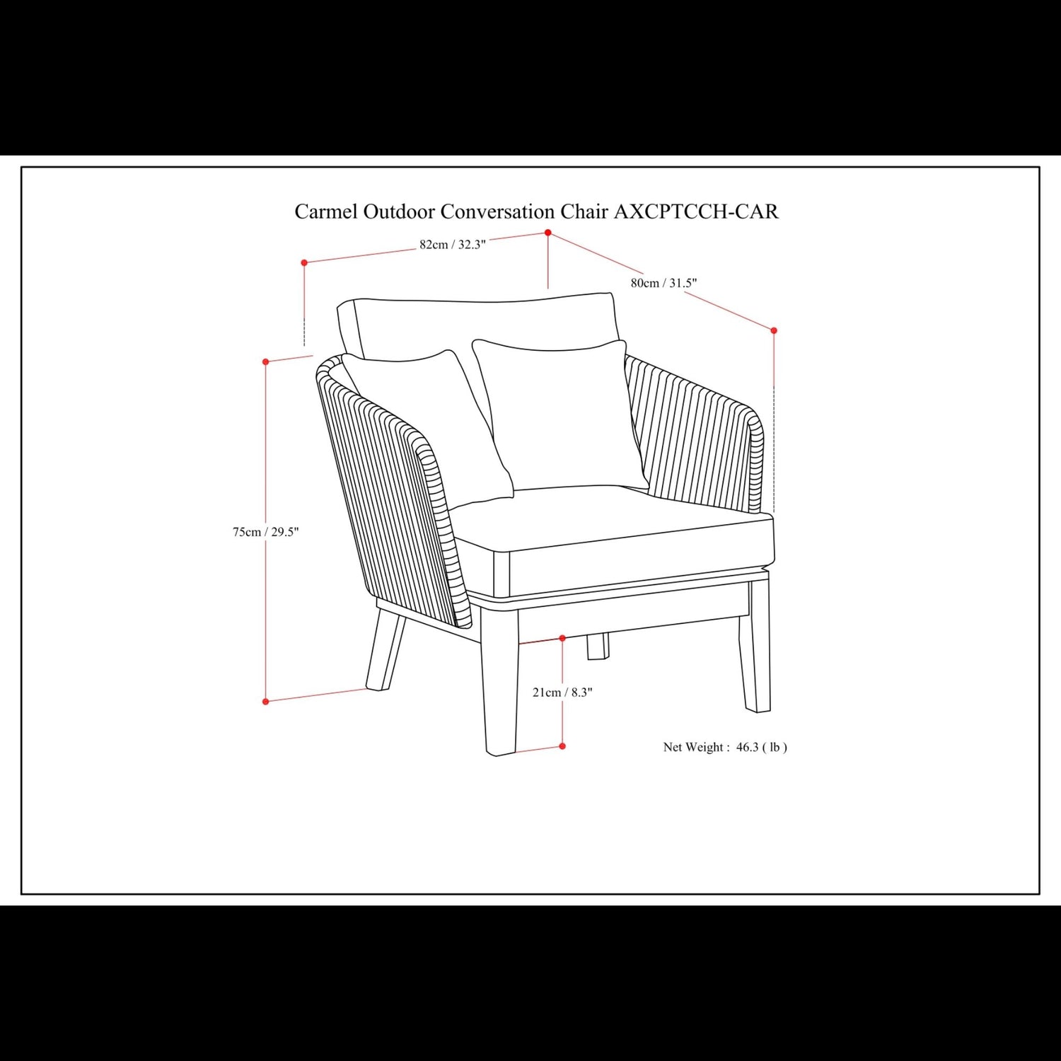 Carmel - Outdoor Conversation Chair - Sand Drift