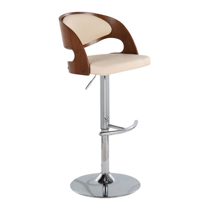 Pino - Mid Century Modern Adjustable Barstool &amp; Swivel With Rounded T Footrest (Set of 2)