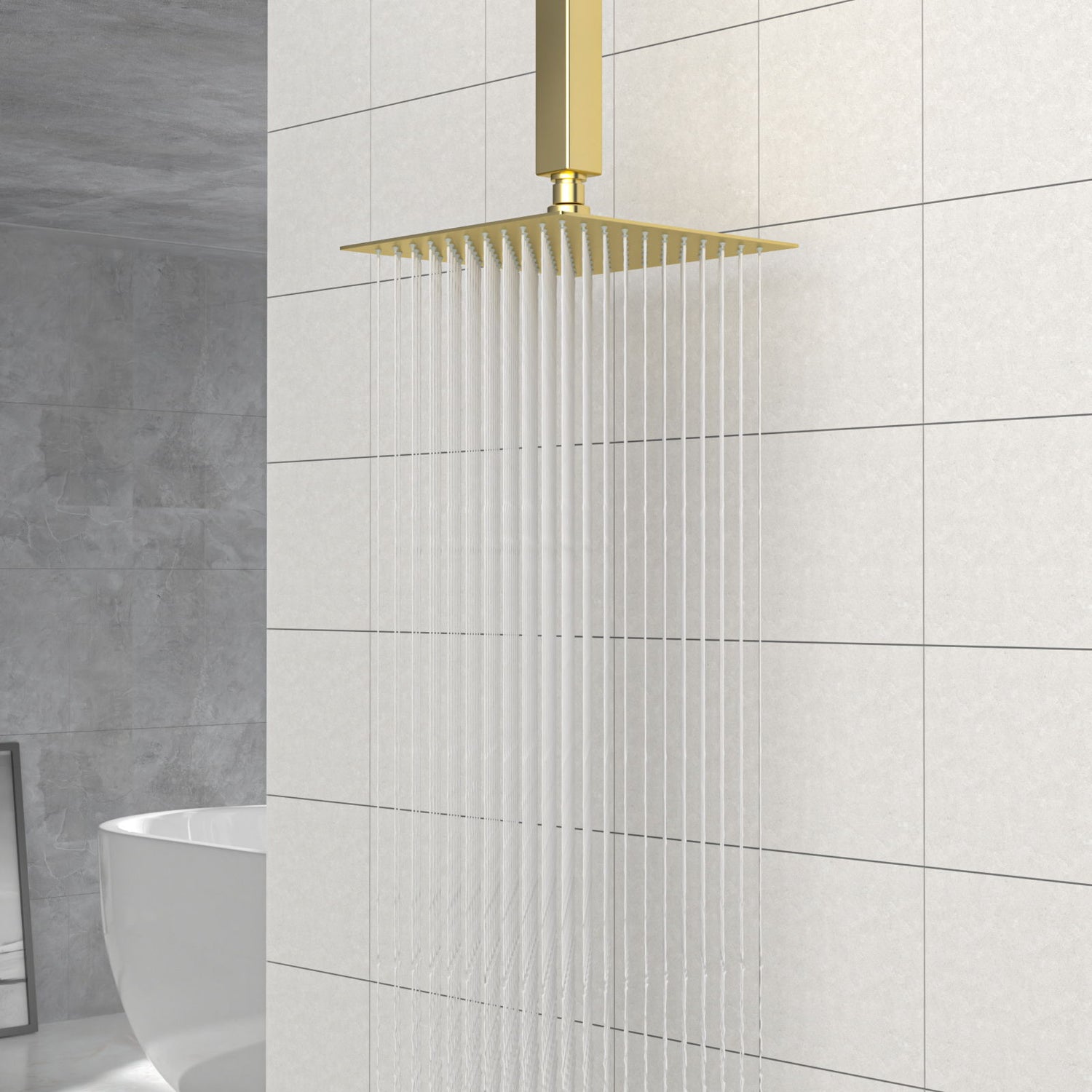 8&quot; Square Rain Shower Head, Ceiling / Wall Mount Stainless Steel Bath Fixture