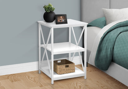 3 Tier Accent Table, Side Marble Look Contemporary &amp; Modern