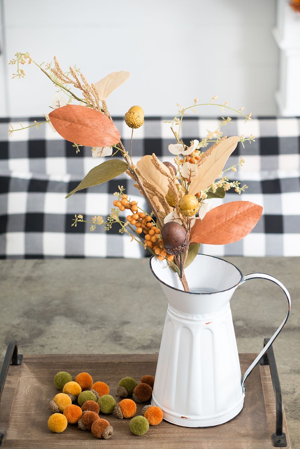 Harvest Acorn / Berry Spray, Botanicals Decor For Harvest Festival Fall Festival &amp; Thanksgiving Table Decorations (Set of 12) - Green / Orange Multi