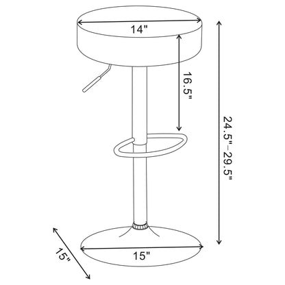 Ramses - Adjustable Backless Bar Stool With Adjustable Height Base - White