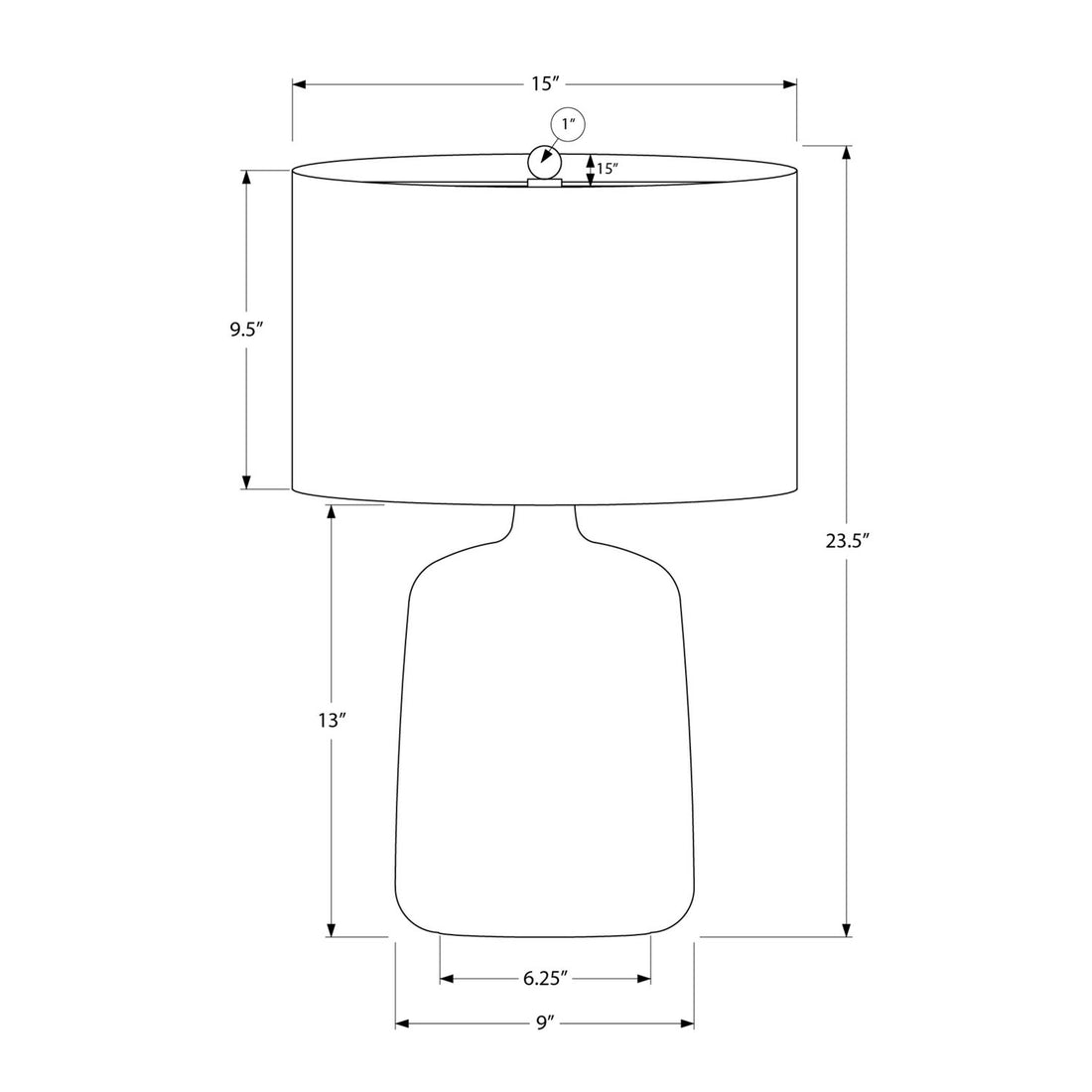 Lighting, Table Lamp Contemporary - Black