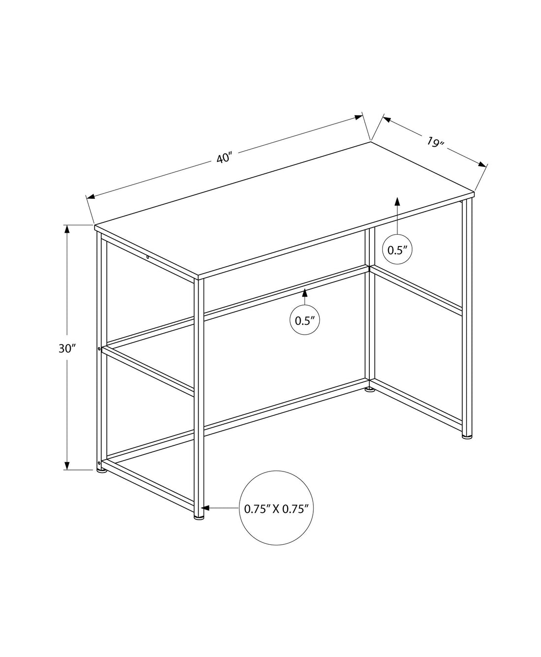 Computer Desk, Home Office, Laptop, Left & Right Set-Up, Storage Drawers, Work, Contemporary, Modern - Black