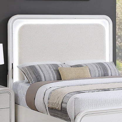 Bed With LED Lights Panel Headboard And Footboard Frame