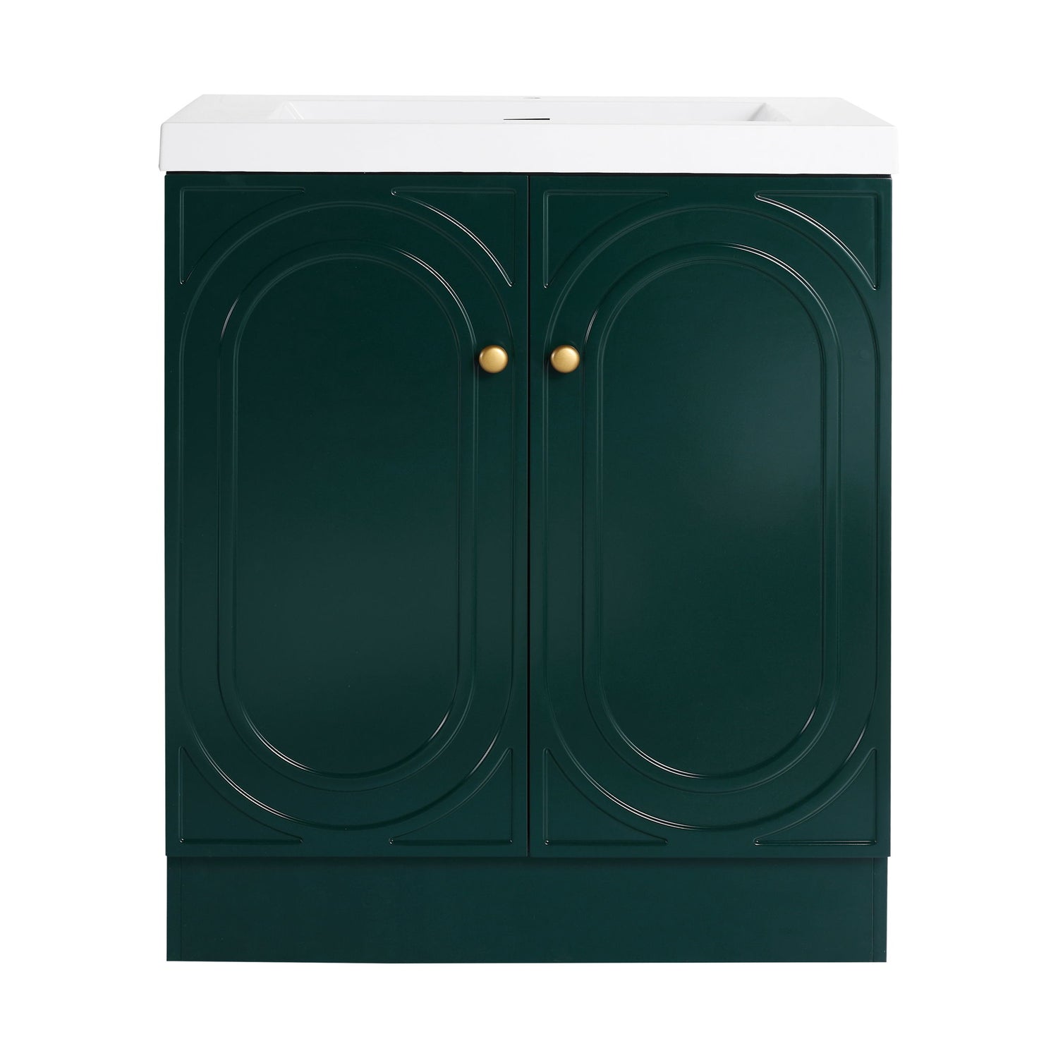 Contemporary Freestanding Bathroom Vanity With Resin Sink &amp; Soft-Close Cabinet Doors