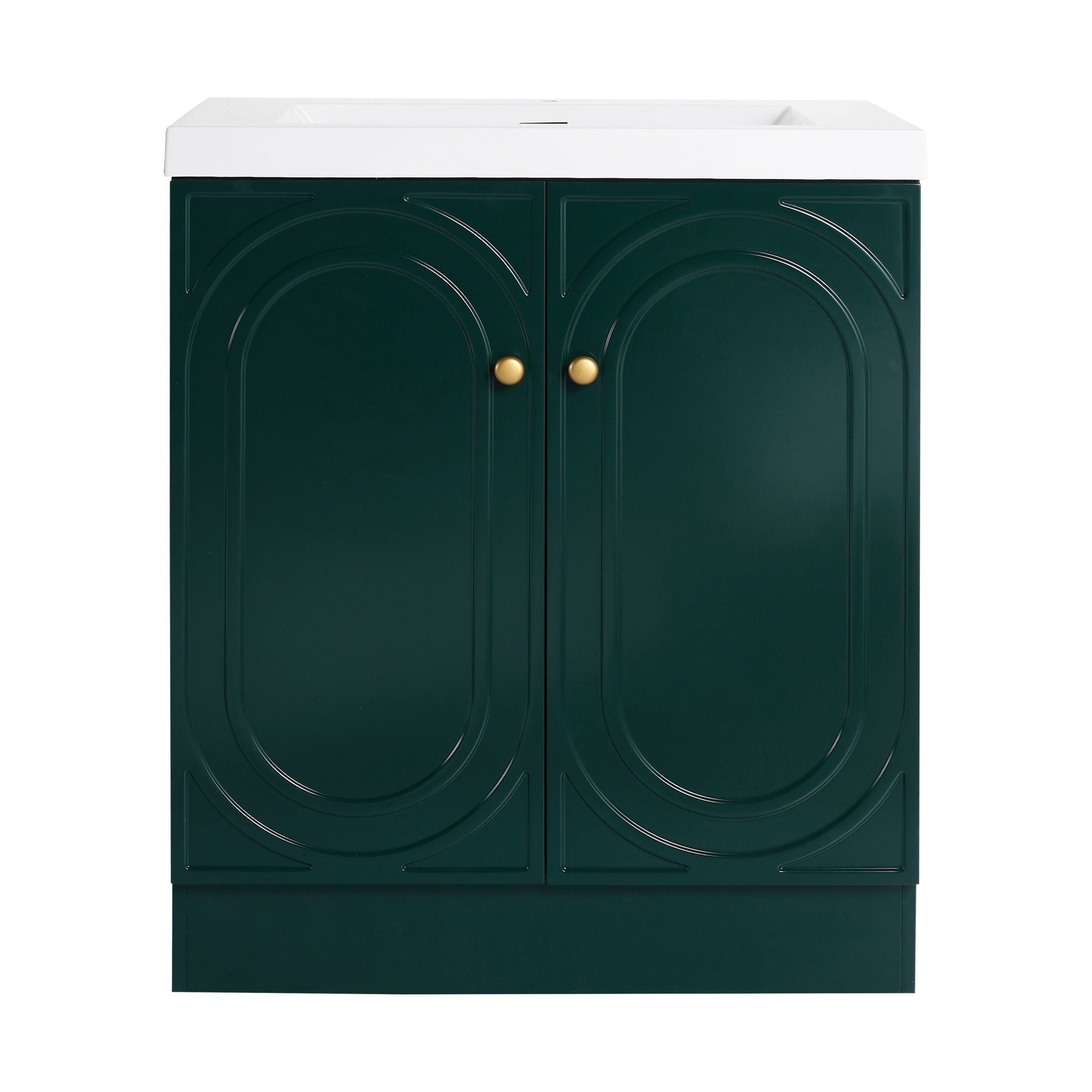 Contemporary Freestanding Bathroom Vanity With Resin Sink &amp; Soft-Close Cabinet Doors