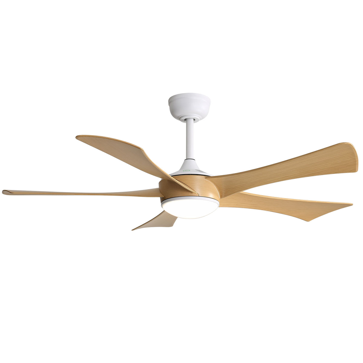 52" Ceiling Fan With 22W LED Light And Remote Control, 50 / 10 / 24 Downrod - White