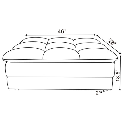 Azure - Upholstered Rectangular Ottoman - Blue