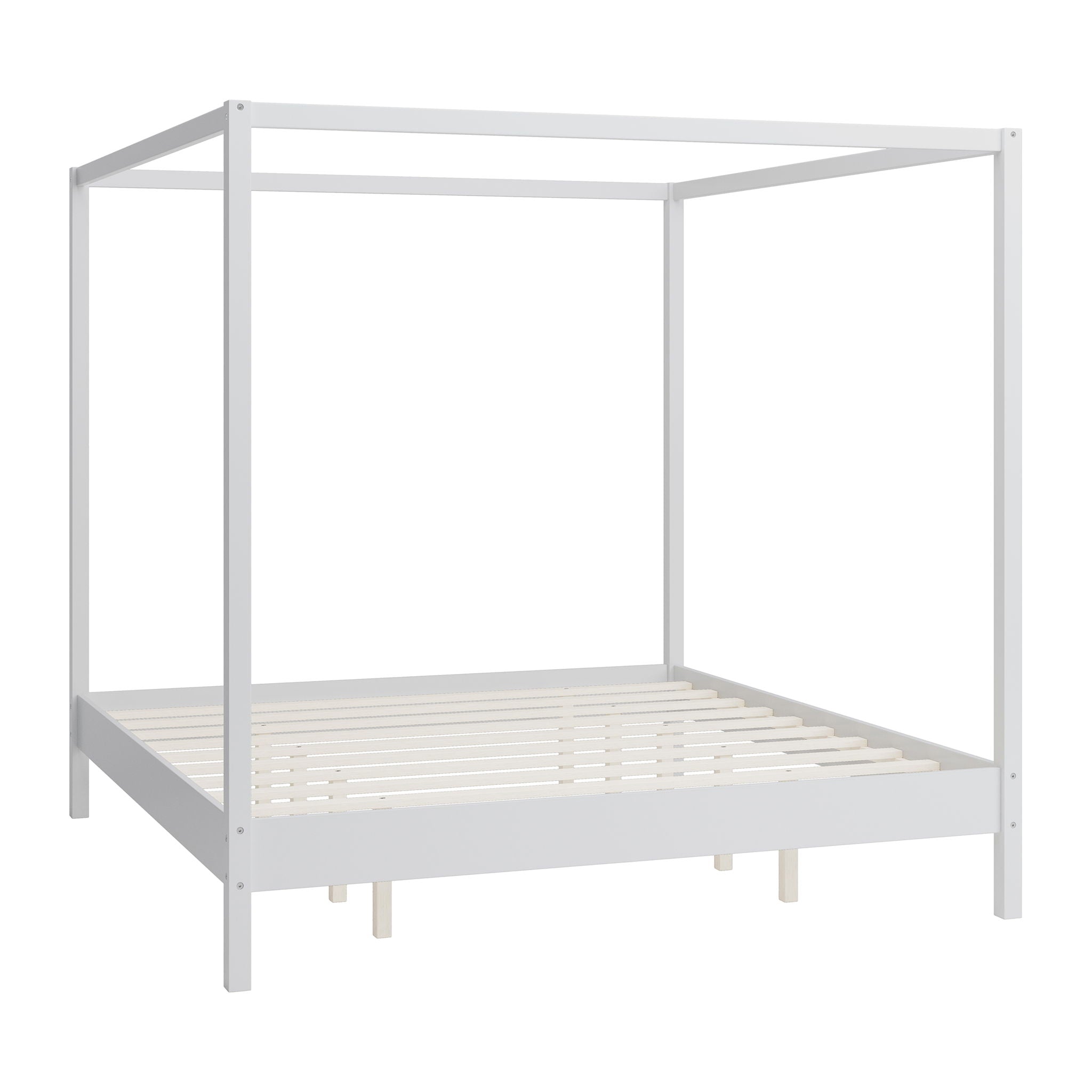 Canopy Bed Frame 4 Poster Platform Bed With Slats Support, No Box Spring Needed