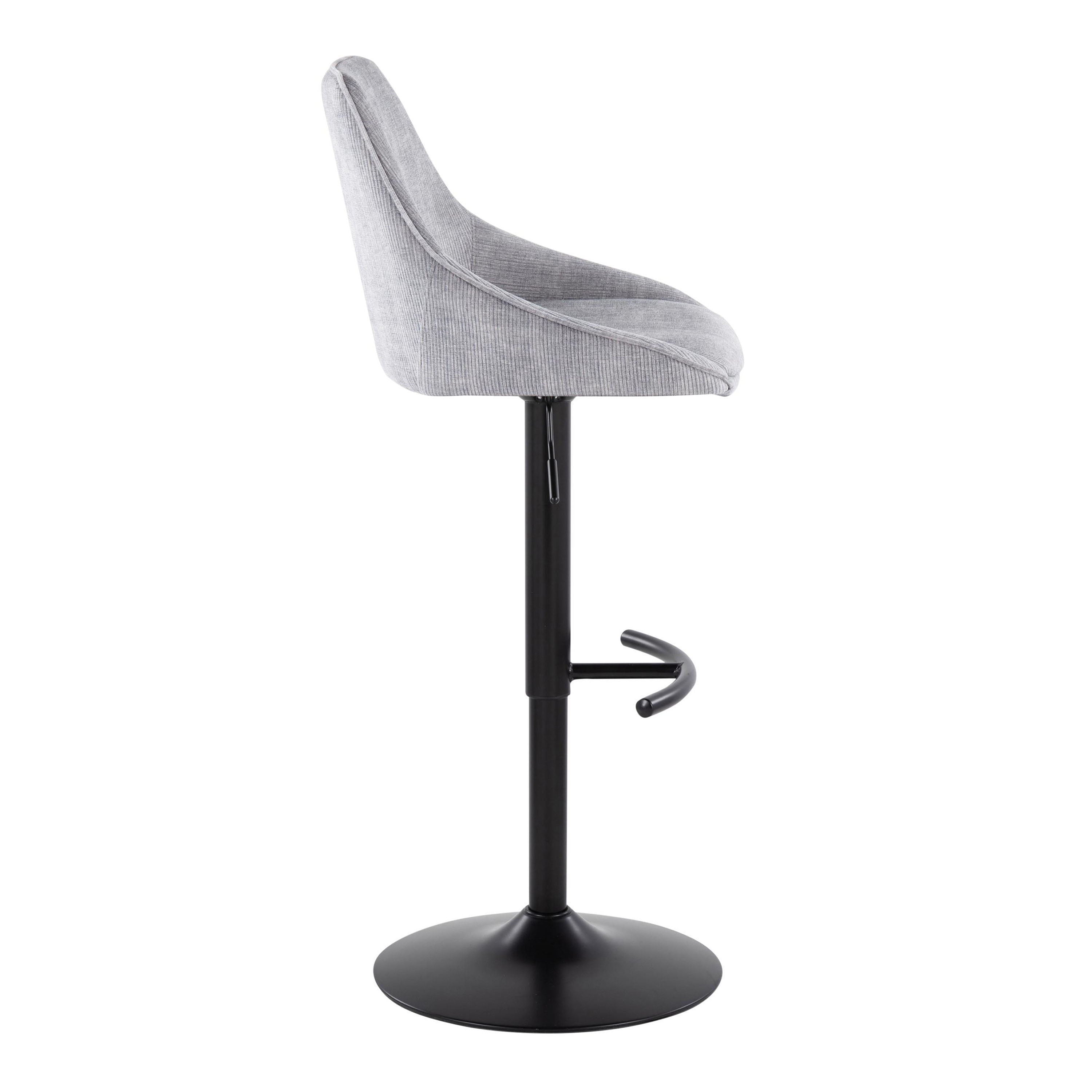 Diana - Contemporary Adjustable Barstool &amp; Swivel With Rounded T Footrest (Set of 2)