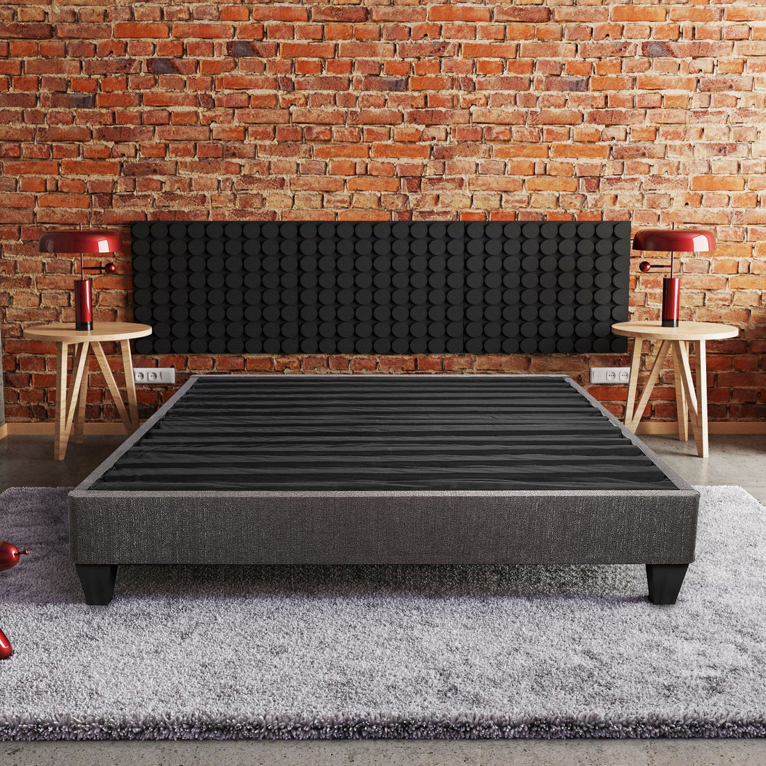 14&quot; Upholstered Platform Bed Base, Mattress Foundation