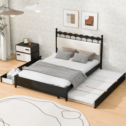 Storage Platform Bed With 2 Big Drawers &amp; Trundle