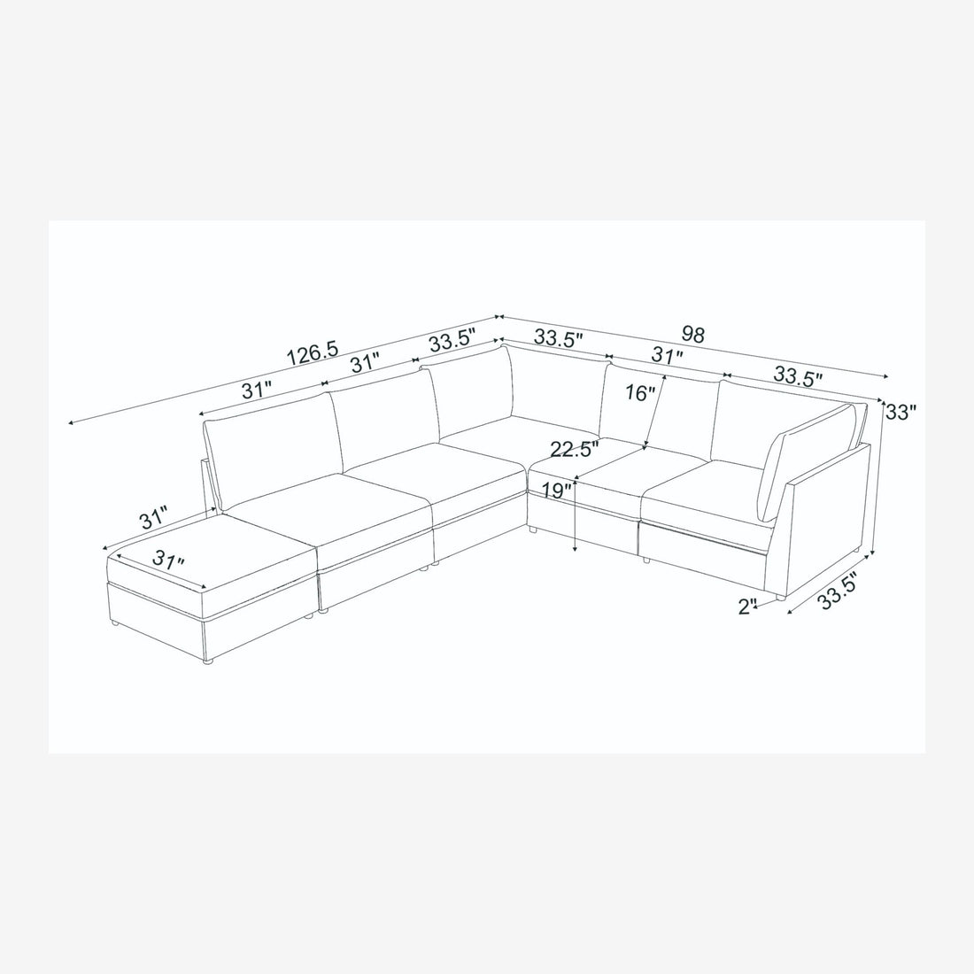 Reversible Modular Sectional &amp; Custom Configuration And Premium Upholstery - Dark Green