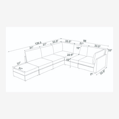 Reversible Modular Sectional &amp; Custom Configuration And Premium Upholstery - Dark Green