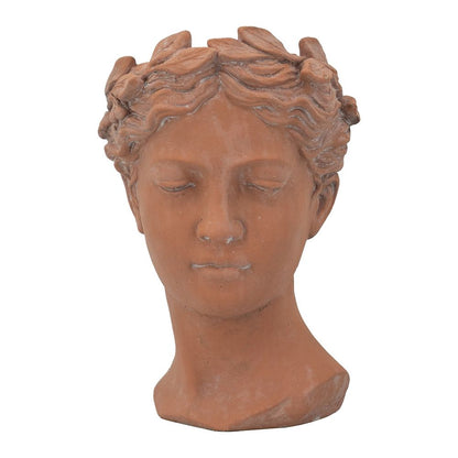 D7X11&quot; Visage Head Bust Planter - Brown