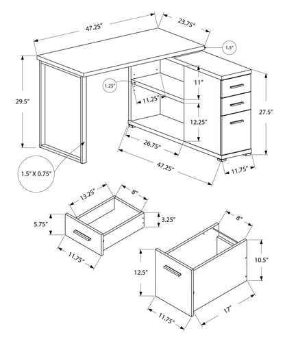 Computer Desk, Home Office, Corner, Left, Right Set - Up, Storage Drawers, L Shape, Laptop, And Contemporary &amp; Modern