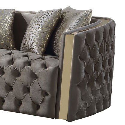 Naomi - Button Tufted Loveseat - Taupe