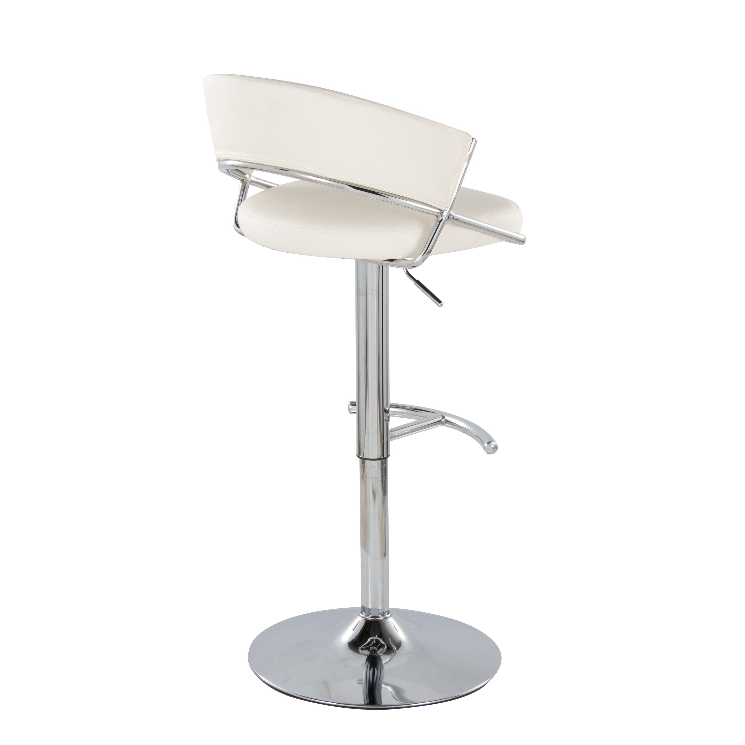 Jie - Contemporary Adjustable Barstool With Swivel &amp; Rounded T Footrest (Set of 2)