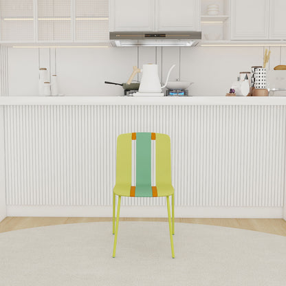 Modern Striped Blocking Single Chairs, Waterproof And Fade Resistant (Set of 4)
