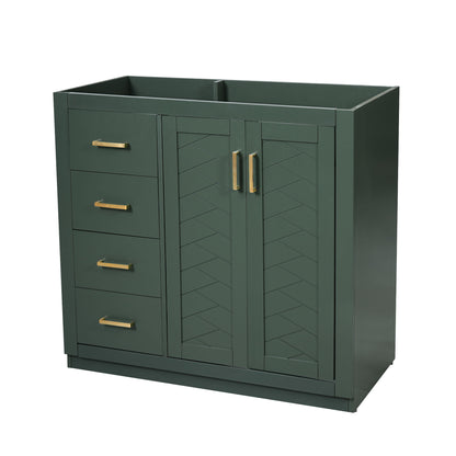 Retro Style Bathroom Vanity, 3 Drawers &amp; Soft Closing Doors