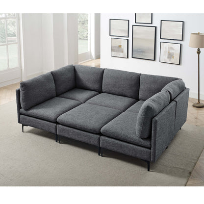 Upholstered Modular Sectional &amp; Tall Legs