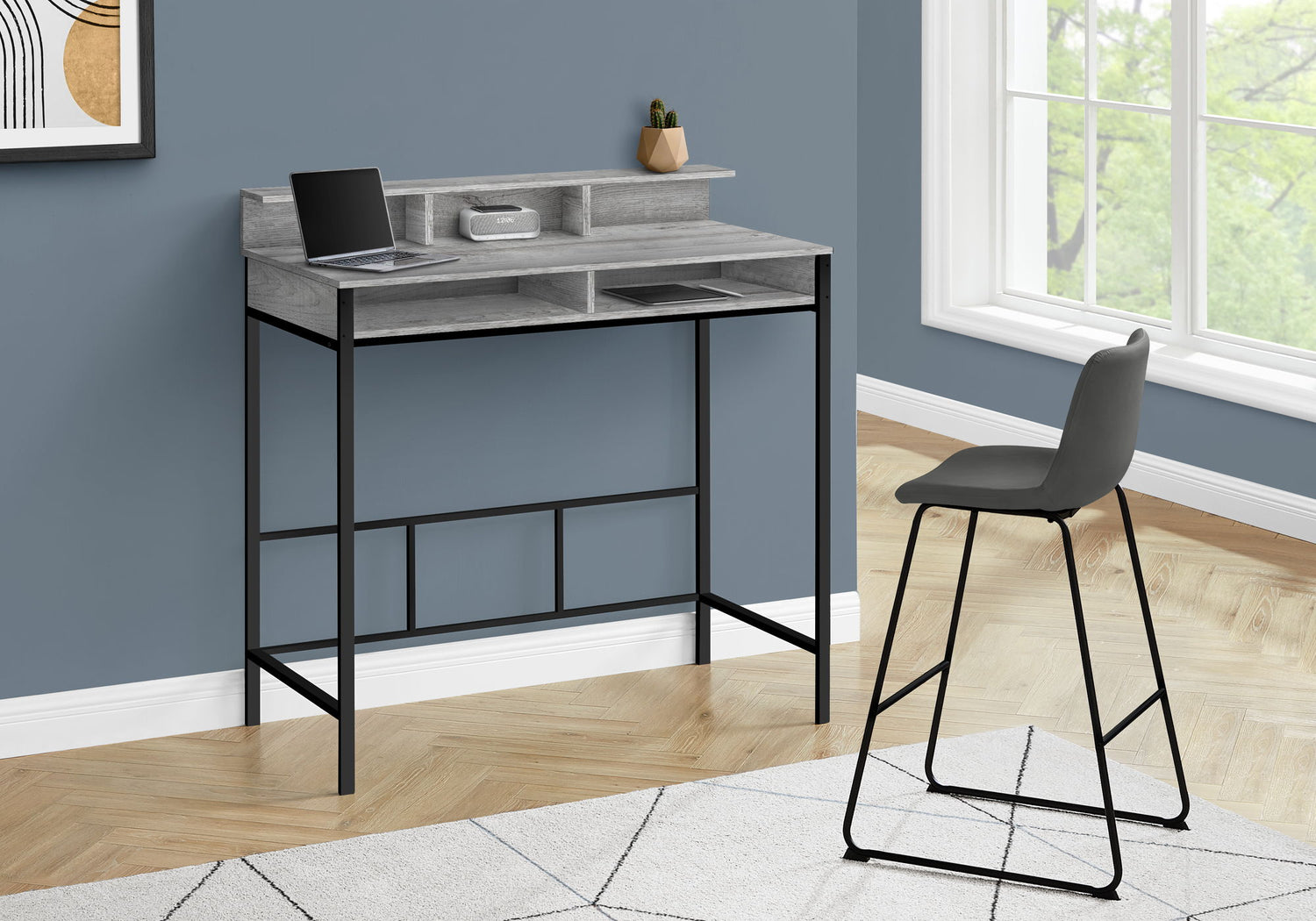 Computer Desk For Home Office, Standing, Storage Shelves, Laptop, Contemporary &amp; Modern