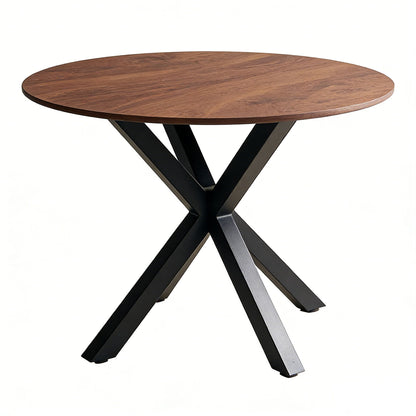 Table Mid-Century Dining Table For 4 - 6 People With Round Table Top, Pedestal Dining Table, End Table Leisure Coffee Table, Cross Leg