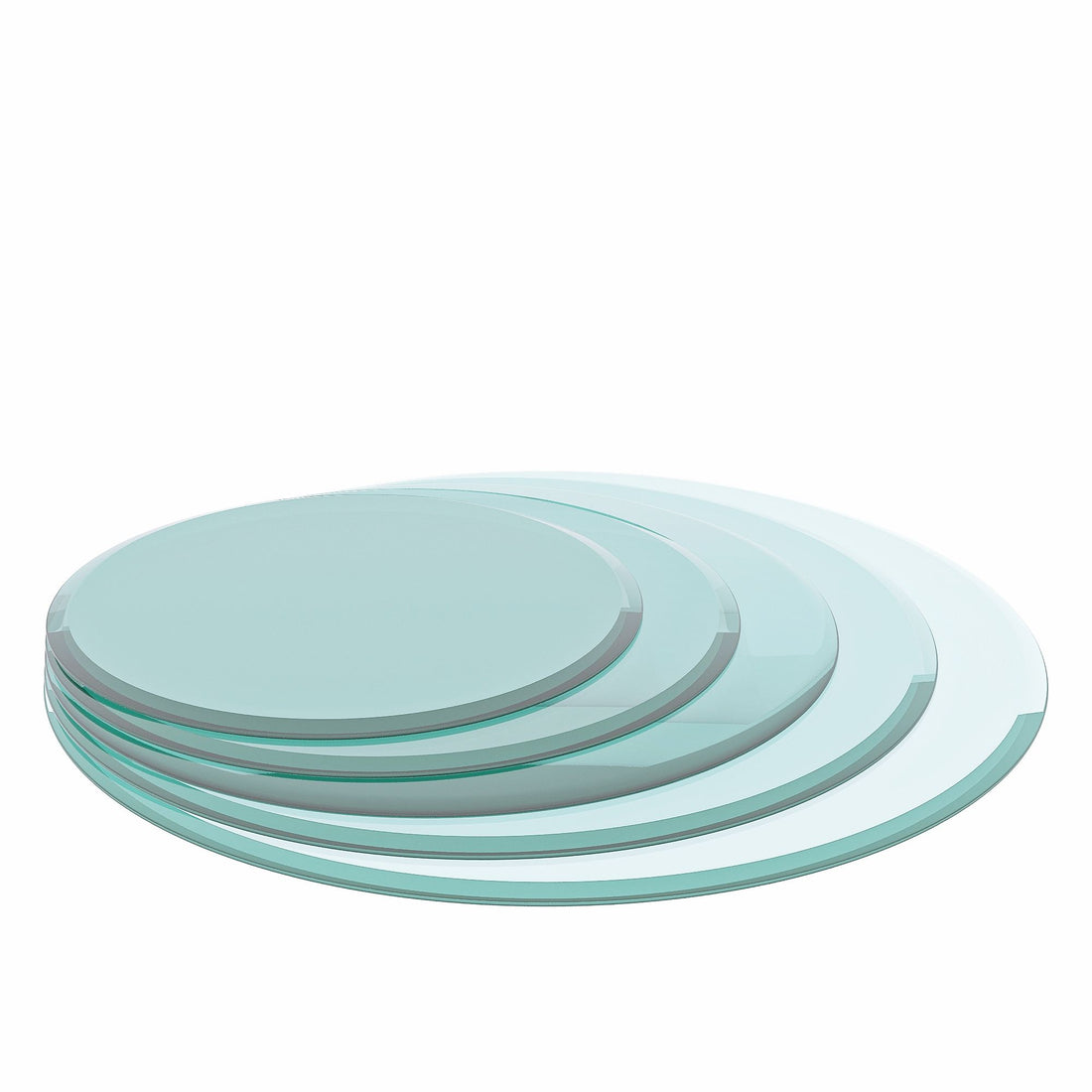 30&quot; Round Tempered Glass Table Top Clear Glass 2 / 5&quot; Thick Beveled Polished Edge - Transparent