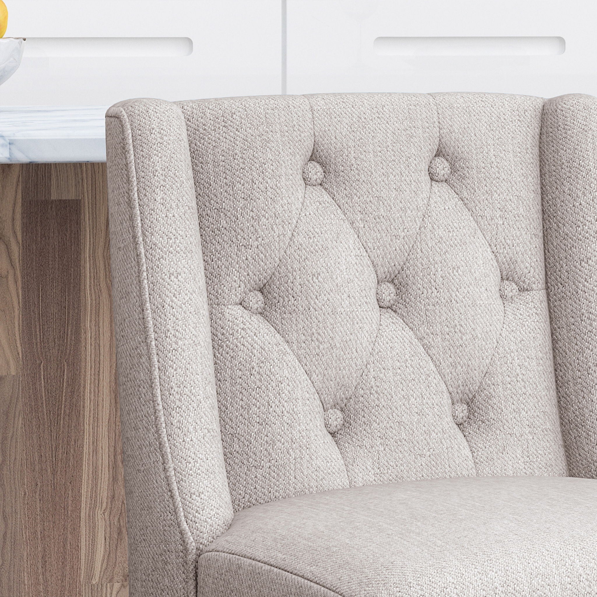 Vienna - Contemporary Fabric Tufted &amp; Wingback Counter Stools (Set of 2)