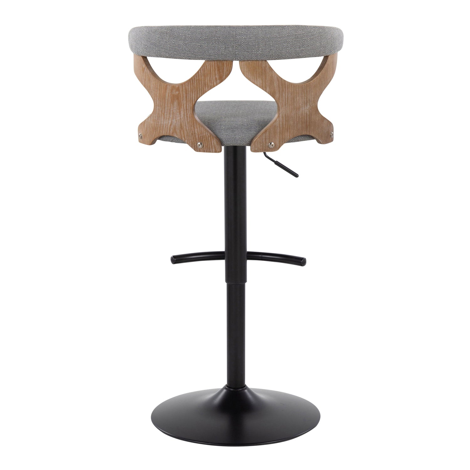 Gardenia - Contemporary Adjustable Barstool &amp; Swivel With Rounded T Footrest (Set of 2)
