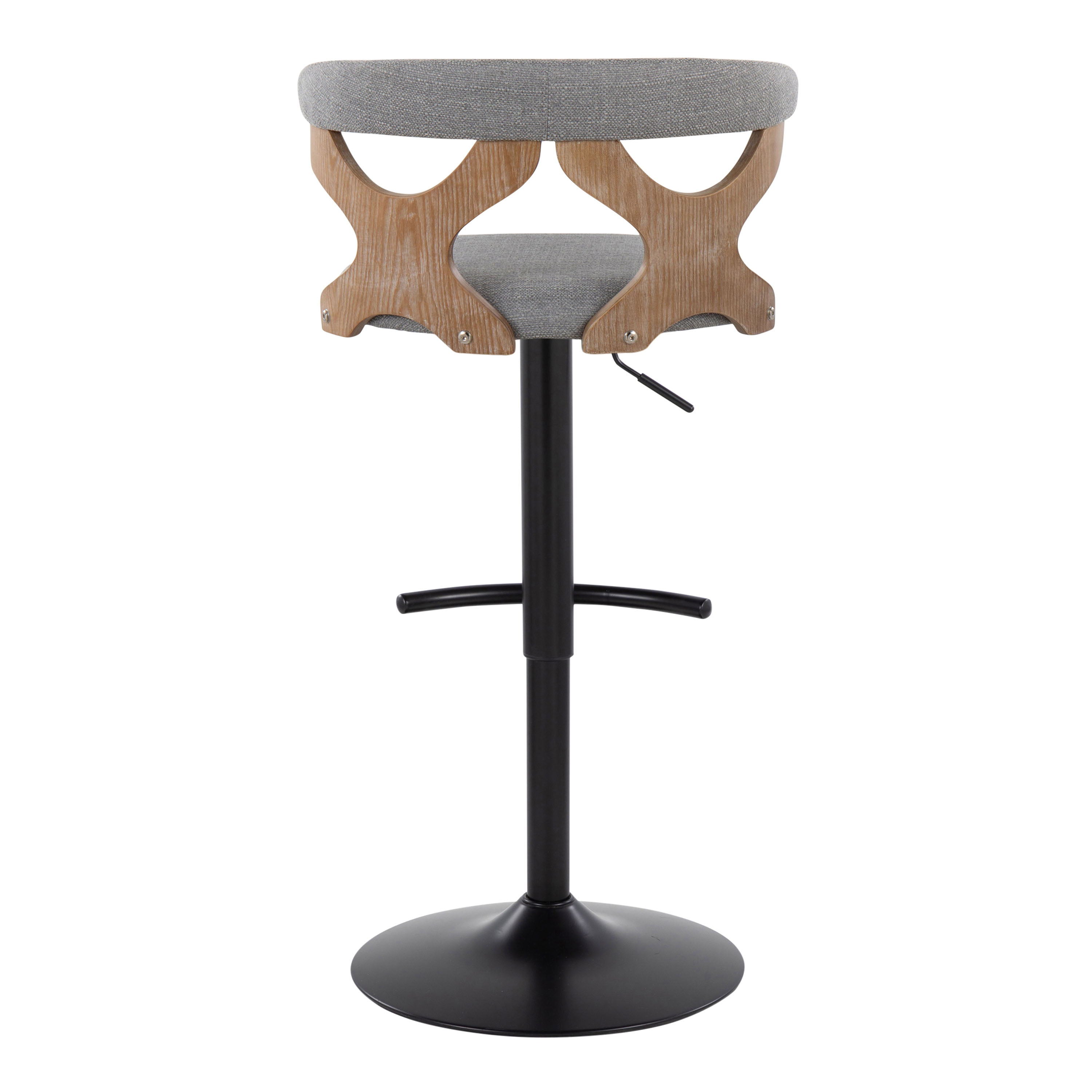 Gardenia - Contemporary Adjustable Barstool &amp; Swivel With Rounded T Footrest (Set of 2)